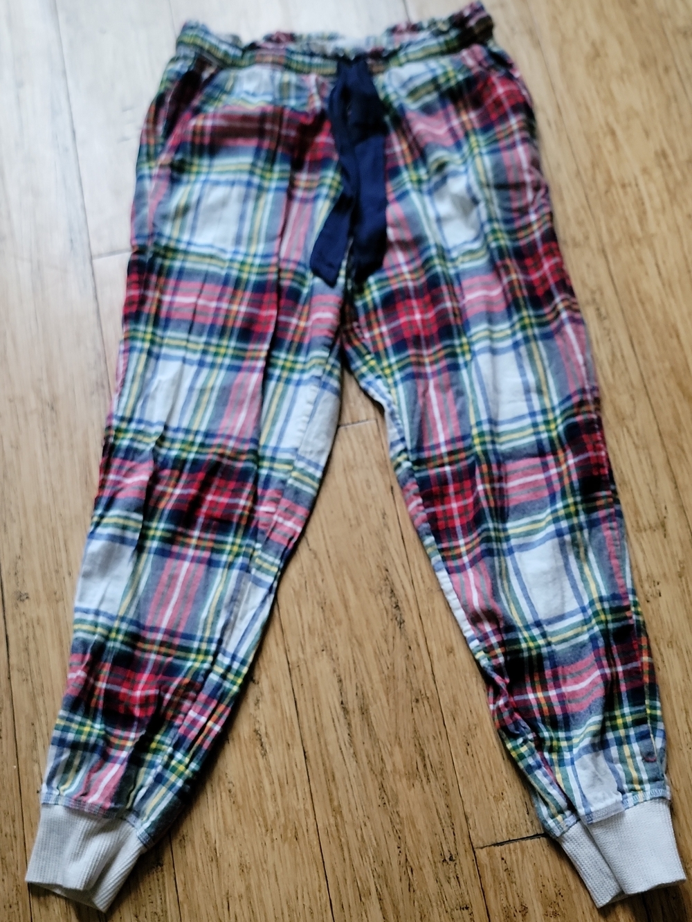 aerie Red and Navy Plaid Kids Pajama Bottoms